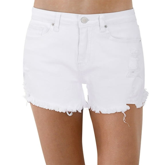 Cathalem Denim Shorts Women's Denim Jeans Stretchy Denim Shorts Shorts Jeans(White,XXL)