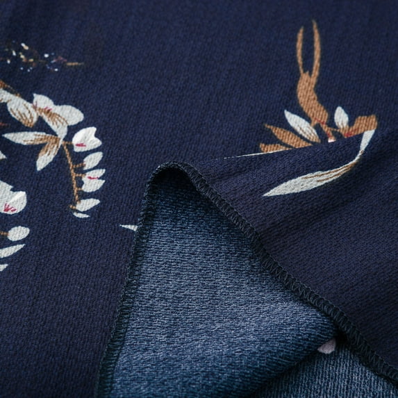 Cathalem Dresses plus Size Women Party Dress Casual Printed Plus V Neck Sleeve Floral Short Women Size plus Size Prom Dresses Dress Navy 5X-Large