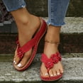 thumbnail image 1 of Cathalem Fisherman Sandals for Women Platform Women Wedge Sandals Thong Sandals Beach Platform Leather Wedge Sandals for Women Red 8.5, 1 of 5