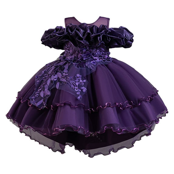 Cathalem Flower Girl Dresses Girls Lovely Dresses Casual Graphic Dress Cute Playwear Outfits (RD1,2-3 Years)