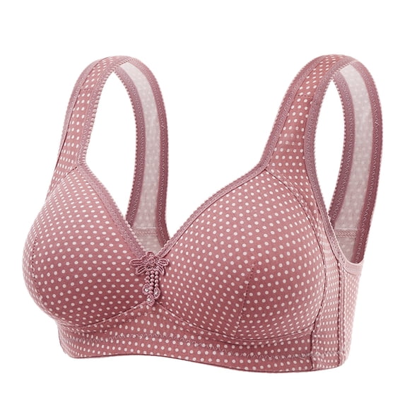 Cathalem Full Coverage Padded Smoothing Comfort V Neck Bralettes with Support Wemon's Bras Full Support(Gold,46)