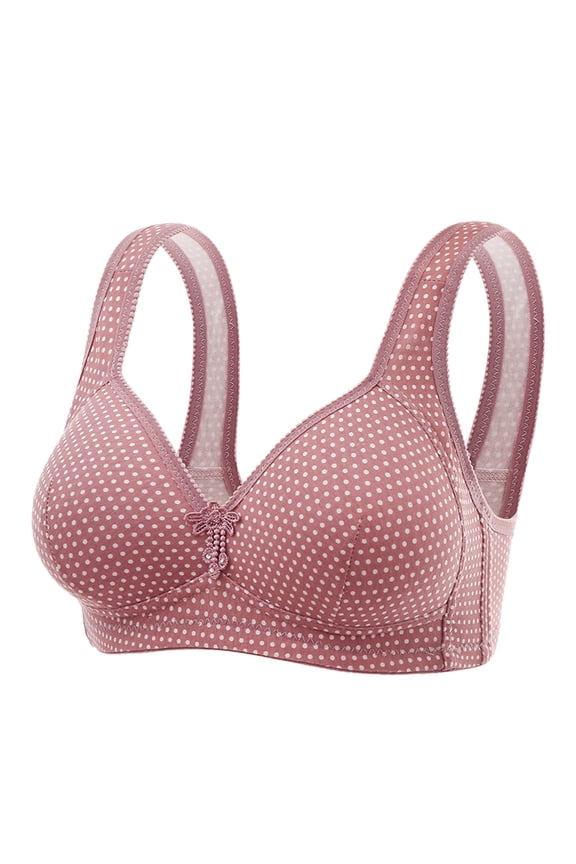 Full Coverage Padded Smoothing Comfort V Neck Bralettes with Support Wemon's Bras Full Support(Gold,46)