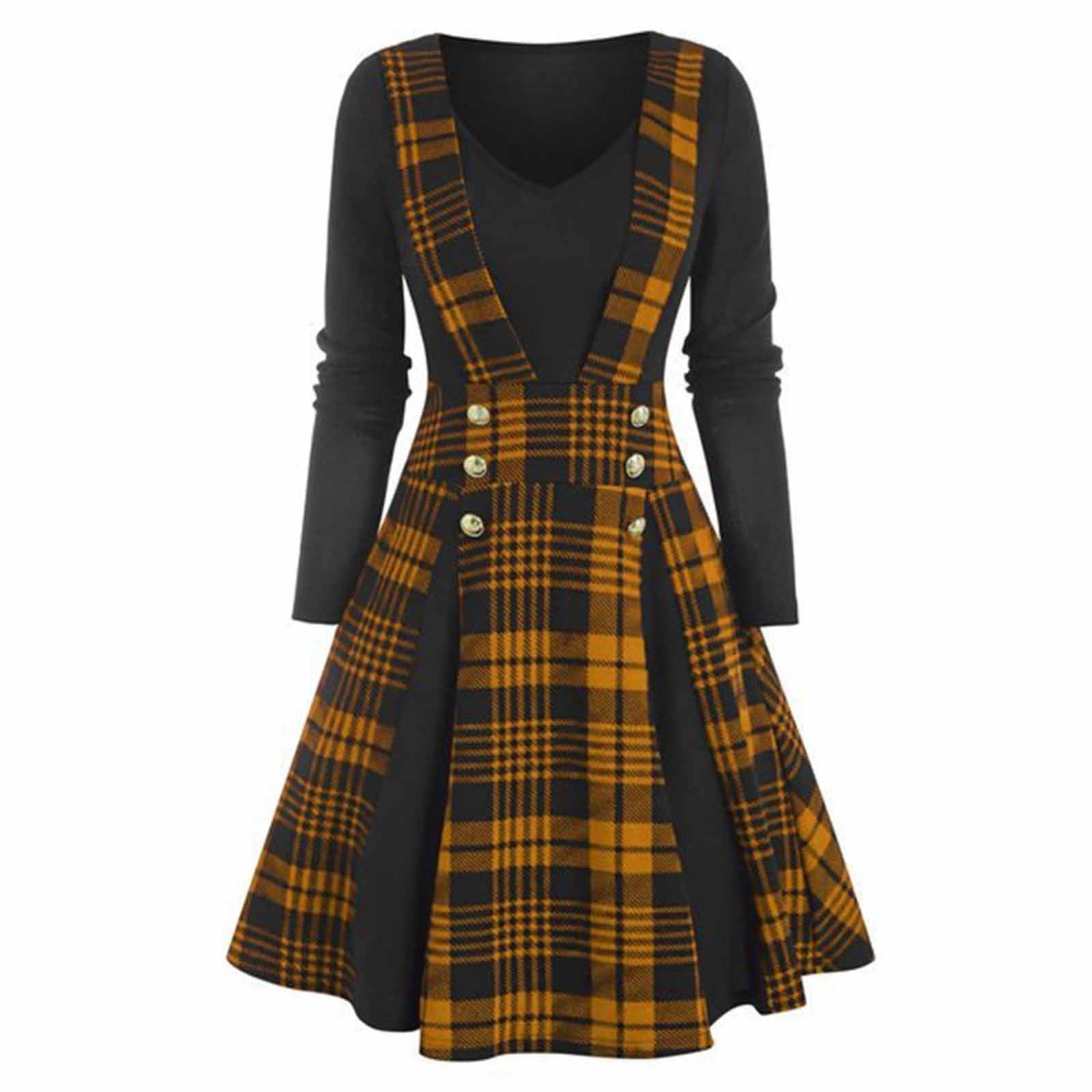 Cathalem Girl Dress Toddler Girls Dress Long Sleeve Fashion Dress Princess Dress Casual Dress (Yellow,14-15 Years)