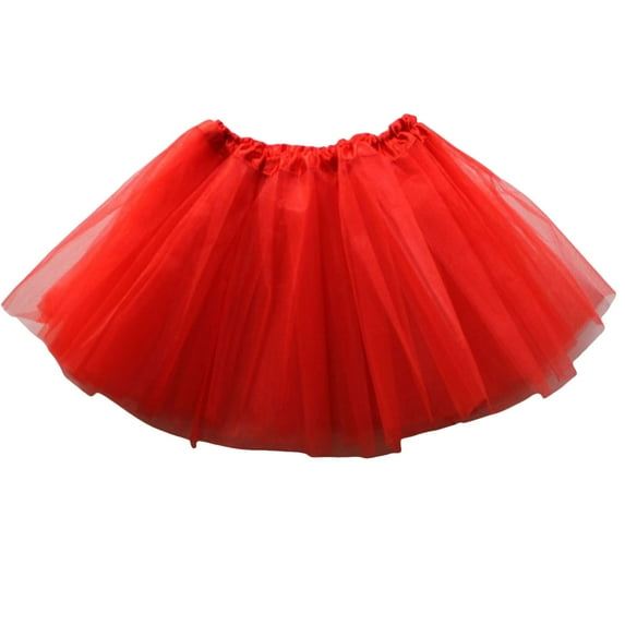 Cathalem Girl Skirt Dance Tutu Dresses for Toddler Girls Birthday Outfit Fluffy Soft Tulle Skirt Ballet Princess Dresses (Red,One Size)