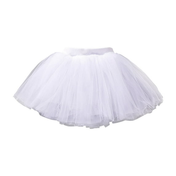 Cathalem Girl Skirt Toddler Girls Layered Tutu Skirt Sparkling Sequin Tulle Dance Skirts (White,100)