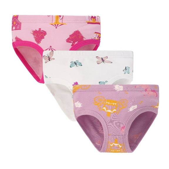 Cathalem Girl Underwear Toddler Girls' Underwear, Organic Cotton Panties, Tag-Free Comfort Briefs, Pack of 3 (Sky Blue,5-6 Years)