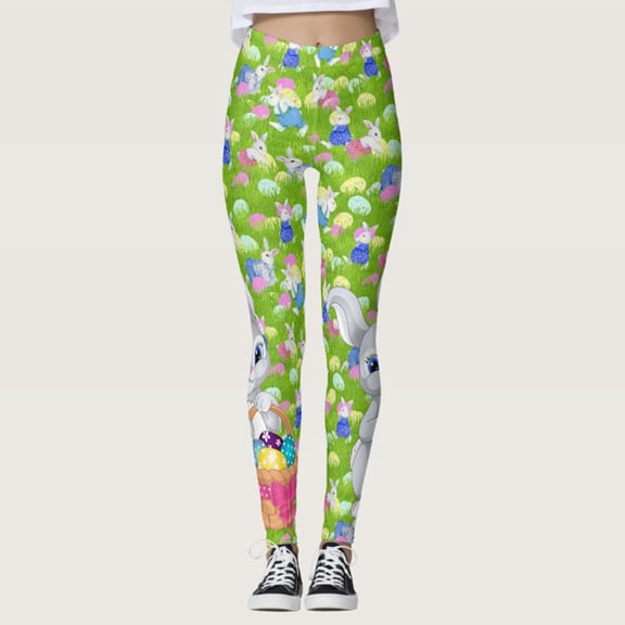 Cathalem Girls Olive Leggings Easter Day For Women Print High Waist Yoga Pants For Women's Leggings Dance Leggings for Women Green X-Large