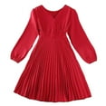 thumbnail image 1 of Cathalem Girls Party Dresses Long Sleeve Toddler Girls Long Sleeve Warm Dress Dance Party Dresses Fall Winter Clothes Dress for Girls (Red,8-9 Years), 1 of 6