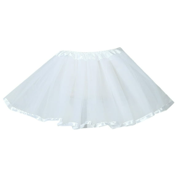 Cathalem Girls Skirt Girls Metallic Skater Skirts Shiny Flared Holographic (White,One Size)