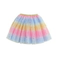 thumbnail image 1 of Cathalem Girls Skirt Girls Sequin Skirts Toddler Tutu Skirt Tulle Dance Skirts Girls Birthday Fashion Clothes (Multicolour,120), 1 of 8
