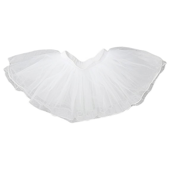 Cathalem Girls Skirt Girls Tutu Skirt Elastic Tulle Stripe Skirt (White,8-12 Yesrs)