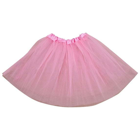Cathalem Girls Skirt Toddler Girls Tutu Skirt Kids Solid Tiered Princess Party Layered Little Tulle Skirts for Girls (Pink,One Size)