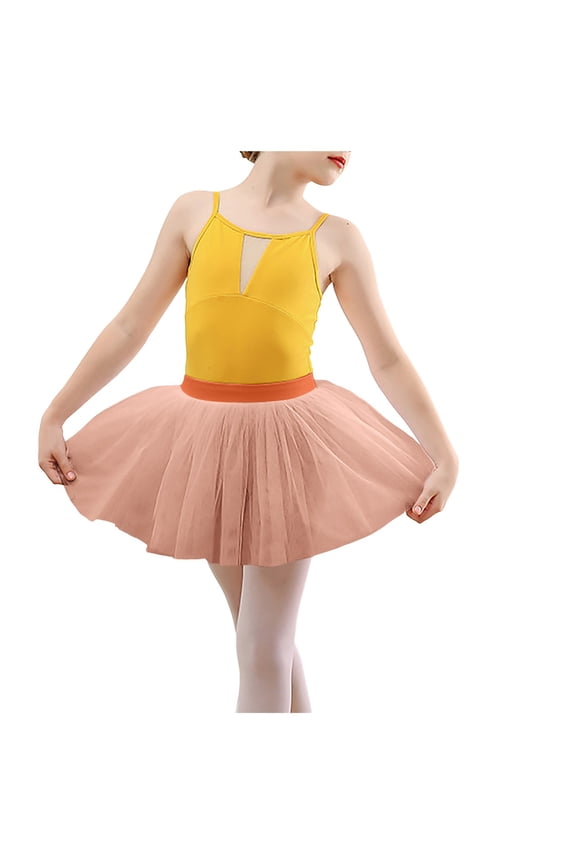 Girls Skirts Girl Sparkly Metallic Mini Skirt Princess Teen Disco Dance Pleated Skirts (Orange,3-5 Yesrs)
