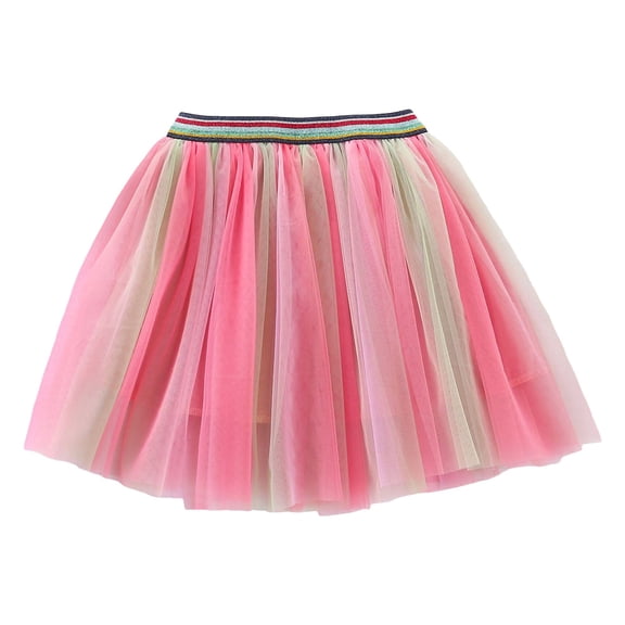 Cathalem Girls Skirts Girls' Layered Tutu Tulle Birthday Party Dance Skirts (Pink,6)