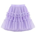 thumbnail image 1 of Cathalem Girls Skirts Girls Tutu Skirt Elastic Tulle Stripe Skirt (Purple,7-8 Years), 1 of 3