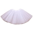 thumbnail image 1 of Cathalem Girls Skirts Girls Tutu Skirt Elastic Tulle Stripe Skirt (White,2-8 Years), 1 of 8