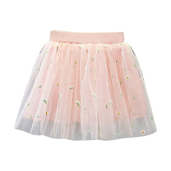 Cathalem Girls Skirts Toddler Girls Layered Tutu Skirt Sparkling Sequin Tulle Dance Skirts (Pink,5-6 Years)