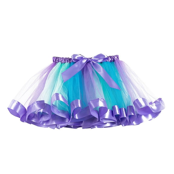 Cathalem Girls Skirts Tutu Skirt Dress up for Girls Purple Polka Dot Tulle Skirt for Birthday Party, Spring Easter Costume Princess Party, Ballet Dance (Purple,L)