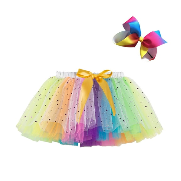 Cathalem Girls TuTus Floral Girls Skirt Mini Skirts High Waisted A Line Skirts(Yellow,S)