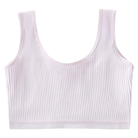 Cathalem Girls Underwear Girls Padded Training Bra – Crop Training Bras for Girls Seamless Bra Design (Purple,L)