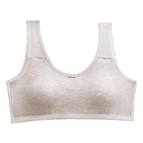 Cathalem Girls' Underwear Girls' Stay Dry Racerback Sports Bra (Grey,XL)