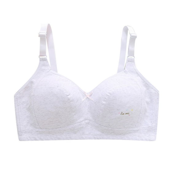 Cathalem Girls Underwear Girls Training Bra Teen Bras Everyday Big Kids Padded Bra Adjustable Straps (Grey,90)