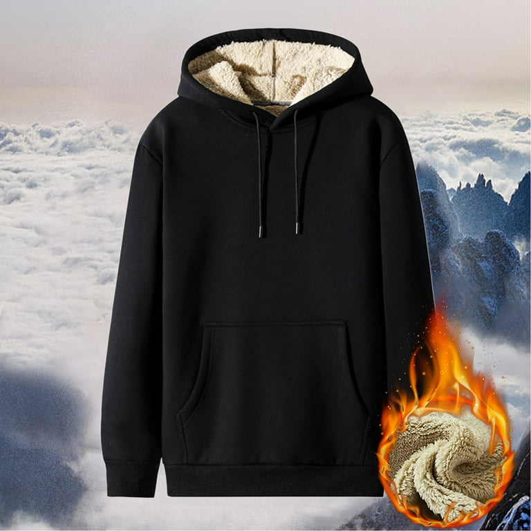Cathalem Heavy Hooded Sweatshirt Men Men s Winter Jacket Casual Soft Warm Jacket Coat Pullover Sweatshirt Hoodie Men Sweatshirt Black 4X Large