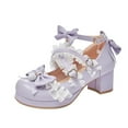 thumbnail image 1 of Cathalem High Heels for Girls Dress Shoes Flower Shoes Princess Girls Flats Low Heels Party Wedding for Little Big Kid (Purple,28), 1 of 6
