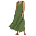 thumbnail image 1 of Cathalem Holiday Dresses for Women Plus Size Womens Summer Dresses Beach Casual Plus Size Sleeveless Loose Flowy Sundresses(Green,S), 1 of 6