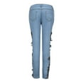 thumbnail image 1 of Cathalem Jean Pants for Women Ripped Floral Out Fashion Hollow Denim Appliques Pencil Pants Jeans Lace No Riders Inseam Stays Pants Black Medium, 1 of 4