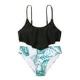 thumbnail image 1 of Cathalem Kids Bikini Girl's Cute Bikini Set Bathing Suits 2 Piece Swimsuit(Black,8-9 Years), 1 of 5