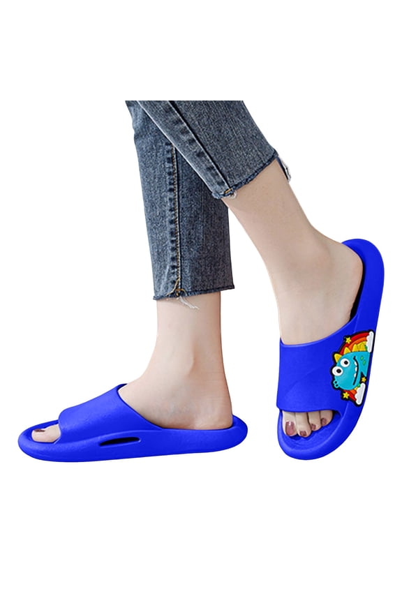 Kids Slippers Boys Kids Cloud Slides Girls Boys Slip On Slide Sandals Comfort Non-Slip Thick Sole Slippers Summer Shower Shoes Pool Beach Water Shoes (Blue,1)