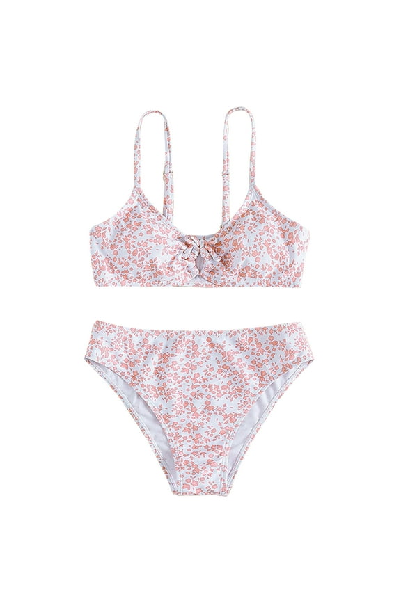 Kids Summer Bathing Suits Girls Bikini Beach Swimwear 2 Piece Swimsuits Bathing Suits(Pink,13)