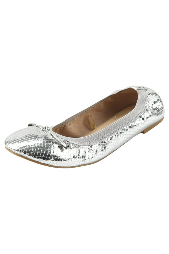 Ladies Comfort Shoes Women's Ballet Flats Comfortable Dressy Flats Shoes for Women(Silver,39)