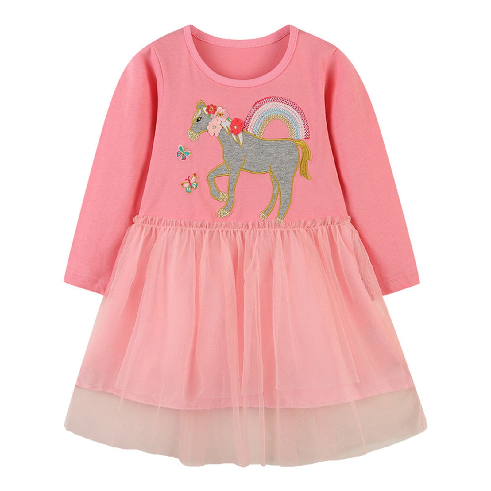 Cathalem Little Girls Kids Summer Mini Dress Short Sleeve Short Dress  Toddler Girls Party Dress(Pink,90) - Walmart.com