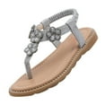 thumbnail image 1 of Cathalem Little Girls Sandals Girls Sandals Toddler Girls Sandals Little Girls Kids Summer Princess Shoes Toddler Sandals (Silver,12.5), 1 of 6