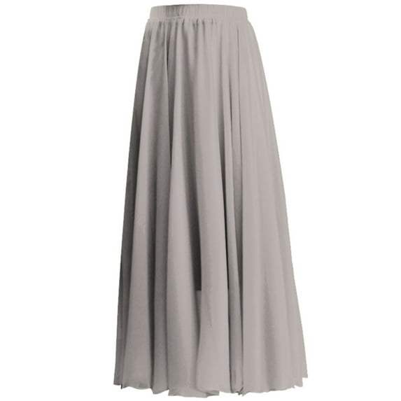 Cathalem Women's Skirts Long Women's Elastic Waist Maxi Skirt Flowy Full Length Beach Skirt (GY1,S)