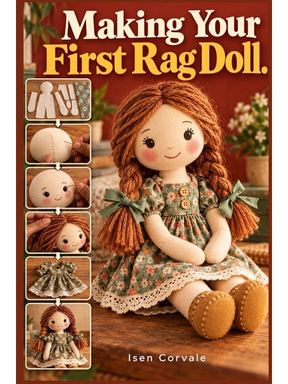 Making Your First Rag Doll: A Complete Beginner's Guide to Fabric Bodies, Embroidered Faces, Yarn Hair, Jointed Limbs, a, (Paperback)