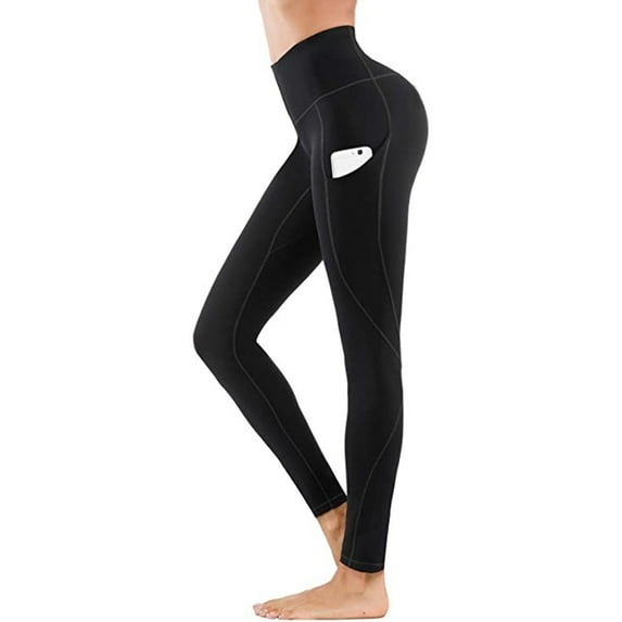 Cathalem Loose Yoga Pants for Women with Pockets Workout Yoga Sports Leggings Cotton Yoga Pants with Pockets for Women plus Size Pants Black Large