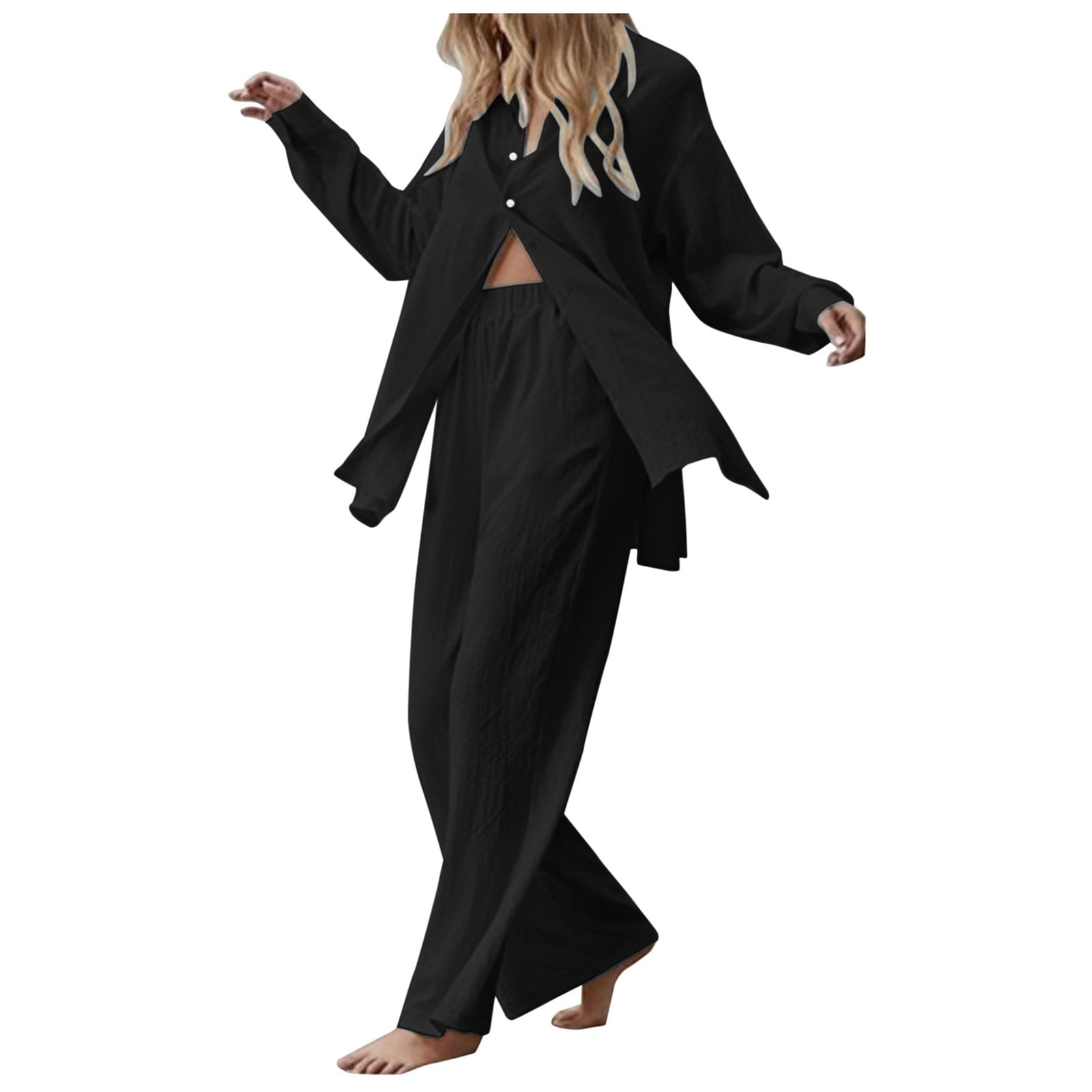 Cathalem Lounge Sets for Women Linen Set for Women Summer 2 Piece