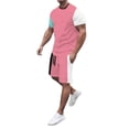 thumbnail image 1 of Cathalem Men Beach Outfits Sets Big and Tall Mens 2 Piece Outfits Casual Tracksuit Shorts Summer Sweatsuit Oversize Short Sleeve Sport Set(Pink,XXXXL), 1 of 4