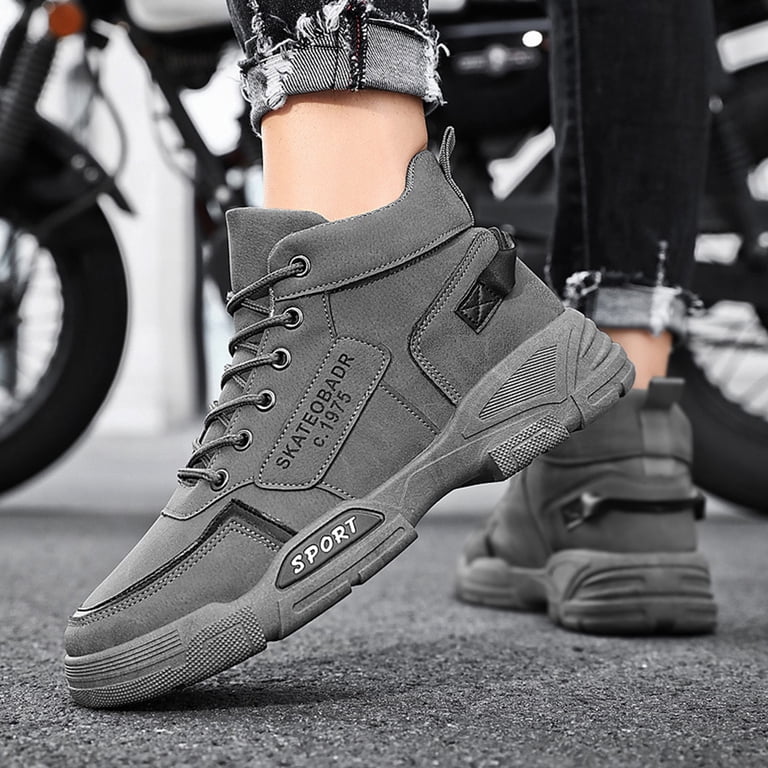 Men\'s Sneakers High Top Casual Boots Waterproof Grey Graphic Sz 10 PU BRUNT Men main image 4