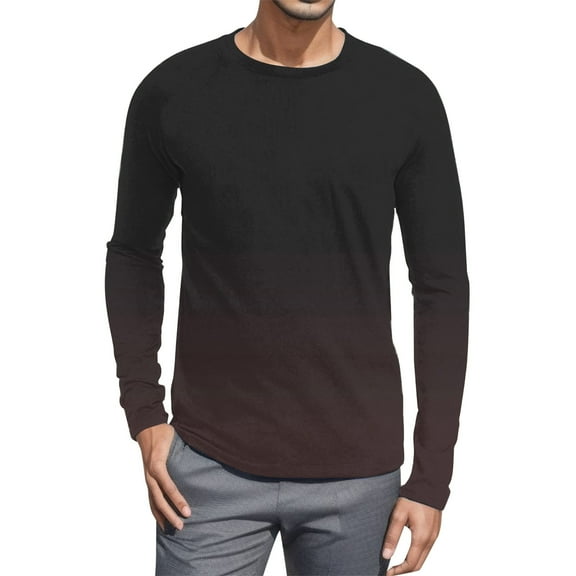 Cathalem Men Long Sleeve Shirts Men's & Big Men's Crewneck T-Shirt with Long Sleeves (Black,L)