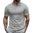 thumbnail image 1 of Cathalem Men Polo Shirt Work Out Polo Shirt Short Sleeve Quick Dry Performance Golf Shirt Regular Fit T-Shirt(Gray,XL), 1 of 4