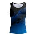 thumbnail image 1 of Cathalem Men Tops Men Summer Print Casual Beach Top Shirt Fashion Sports Sleeveless Beach Shirts Top Loose Mens Cotton T Shirt Vest Blue 5X-Large, 1 of 4