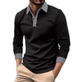 thumbnail image 1 of Cathalem Men's Polo Shirts Casual Men's Polo Shirts Quick Dry Performance Long Sleeve Tactical Shirts Golf Shirt(Black,XXL), 1 of 5