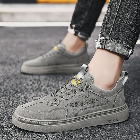 Cathalem Mens Business Casual Shoes Size 12 For Men Fashion Casual Lace Up Sport Shoes Skate Shoes Casual Mens Shoes Wide Width Grey 10