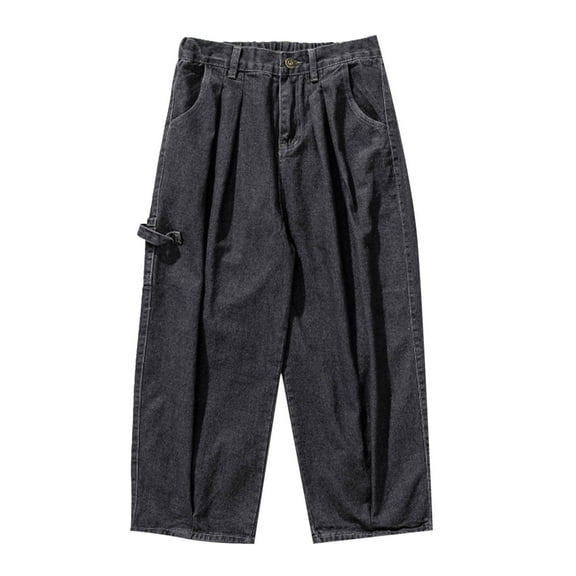 Cathalem Mens Jeans Slim Fit Straight Men's Denim Pants Casual Loose Straight Jeans(Gray,XL)