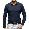 thumbnail image 1 of Cathalem Mens Polo Shirts Long Sleeve Sport Polo Shirt Long Sleeve Quick Dry Performance Golf Shirt Regular Fit T-Shirt(Blue,L), 1 of 4