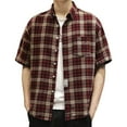 thumbnail image 1 of Cathalem Mens Shirts Casual Stylish Spring Men's Casual Button Down Shirts Short Sleeve Business Dress Shirt(Red,XXXXL), 1 of 5